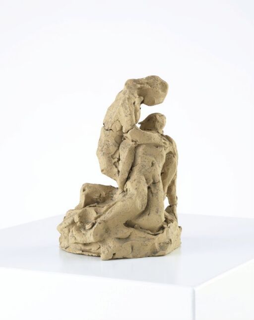 Woman Supporting the Corpse of a Man