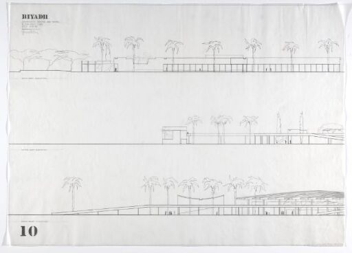 Conference center and hotel in Riyadh. Elevations.