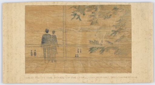 View from the Foyer of the small Concert-Hall trough the Foliage