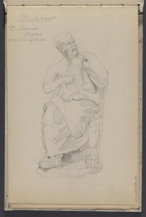 Sittende mannsfigur med lyre fra Glyptoteket