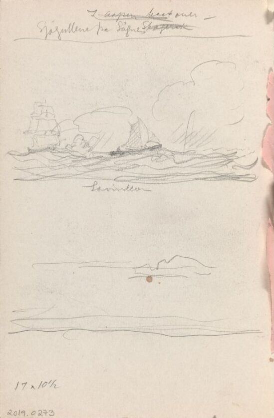 Forarbeid til illustrasjon til "Sjøguttene fra Søgne" i Nordahl Rolfsens Lesebok for folkeskolen, Oslo 1926