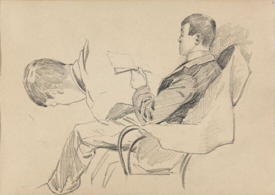 Studier av lesende ung mann