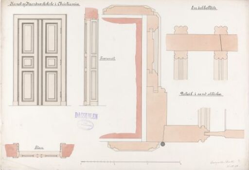 Survey of a door at the College of Arts and Crafts Building