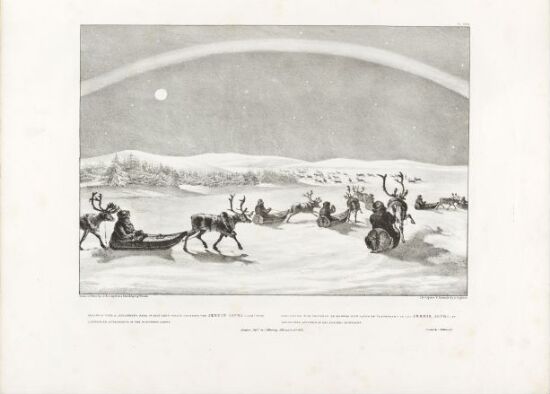 Falling in with a Laplander's herd of reindeer, while crossing the Jerdis Javri Lake, with a singular appearance of the northern lights