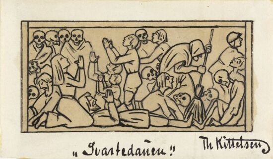 Hun soper hver krok.  Til "Svartedauen", 1900