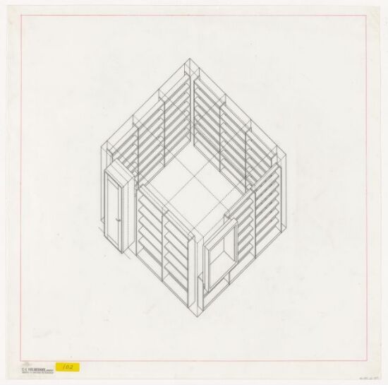 Bibliotek i Ullernkollen 12, aksonometrisk tegning