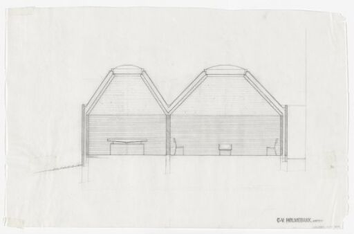 Mortuary by Asker Church, section drawing