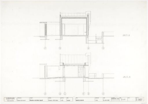 Bårehus ved Asker krematorium, snittegning