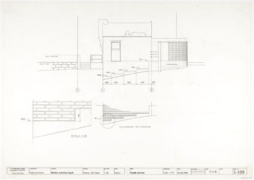 Bårehus ved Asker krematorium, fasadetegning