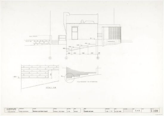 Bårehus ved Asker krematorium, fasadetegning