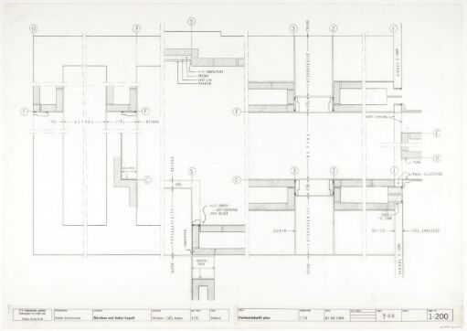 Bårehus ved Asker krematorium, detaljer i horisontalsnitt