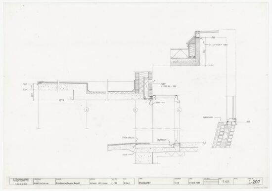 Bårehus ved Asker krematorium, detaljsnitt