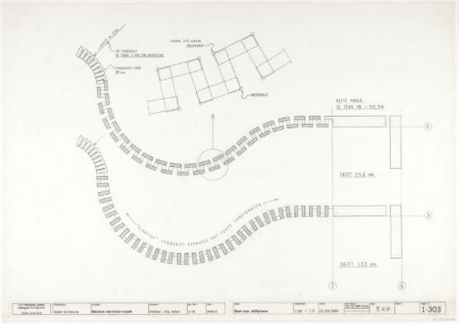 Mortuary at Asker Crematorium, curved brick wall.