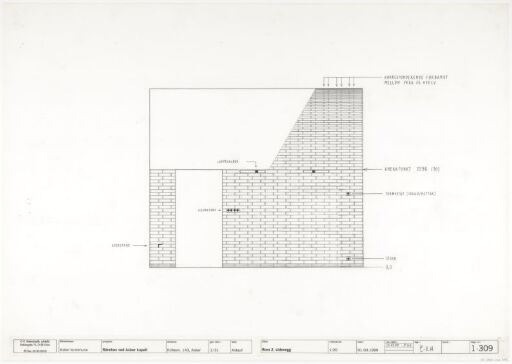 Mortuary at Asker Crematorium, schematic drawing