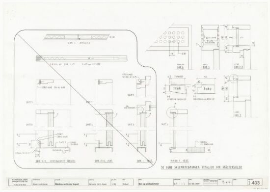 Bårehus ved Asker Krematorium, dør- og vindusdetaljer