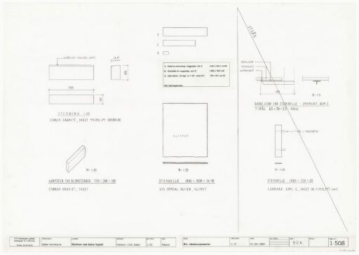Bårehus ved Asker krematorium, stenkomponenter
