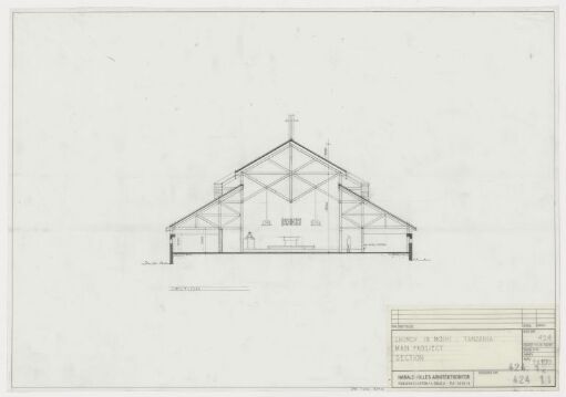 Church in Moshi, cross-section