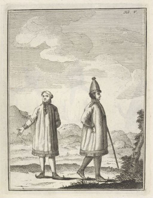 Two Men Wearing Sheepskin Tunics