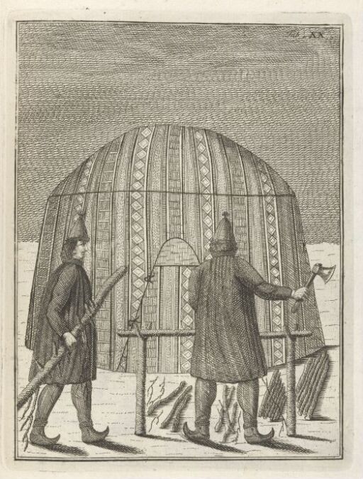 Preparation of Firewood in Front of a Winter Tent