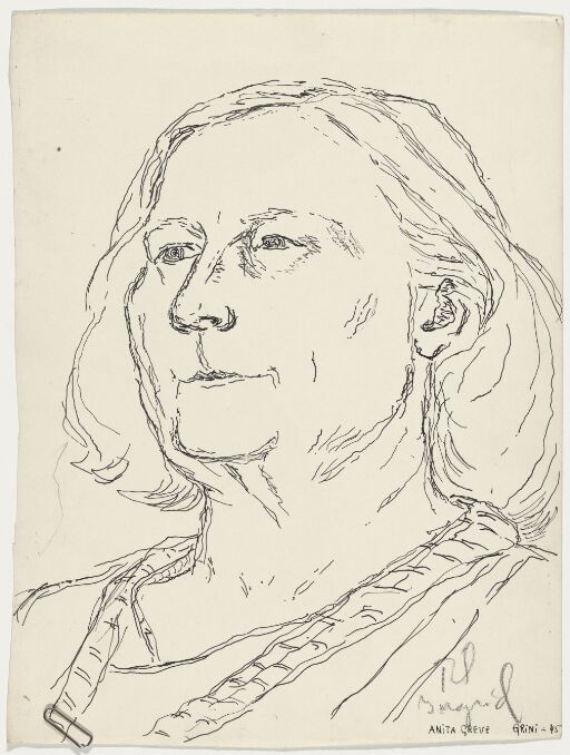 Gunhild Fuglerud. Portrait from Grini Prison Camp.