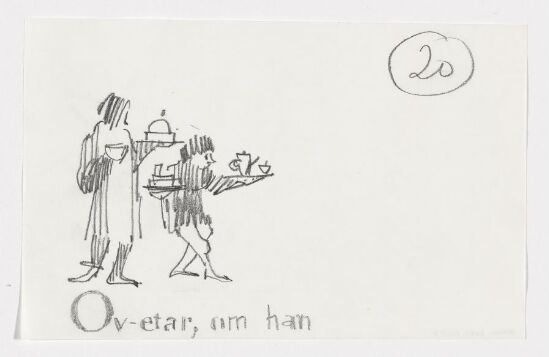 Ov-etar. Idéskisse til vignett Håvamål
