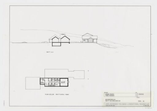 New building for Tana Museum, section and cellar plan