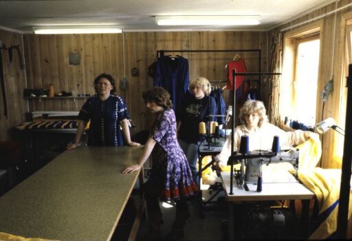 Kautokeino Kulturbygg, sewing the stage curtain