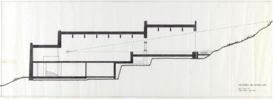 Holmsbu billedgalleri. Presentasjonstegning, snitt.