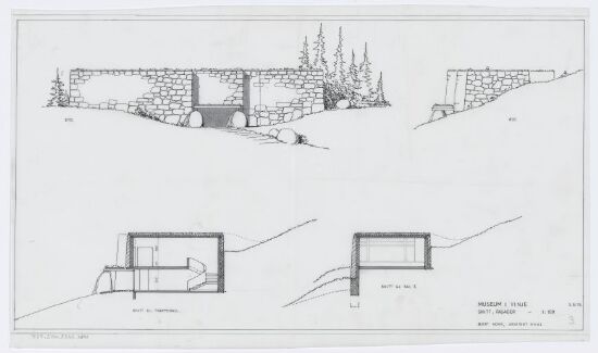 Museum i Vinje, skjema snitt og fasader