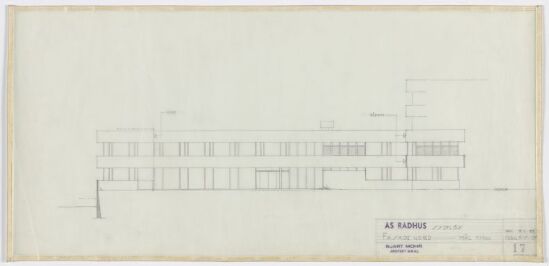 Ås rådhus, sydfløyens fasade mot nord