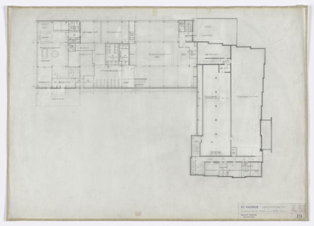 Bjart Mohr, Ås rådhus, plan av underetasje – Nasjonalmuseet – Collection