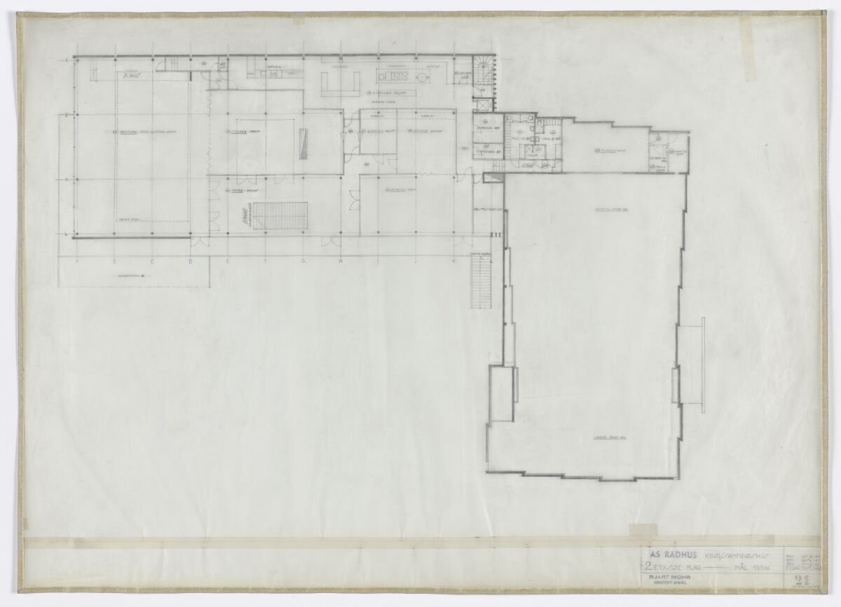 Bjart Mohr, Ås rådhus, plan av andre etasje – Nasjonalmuseet – Collection