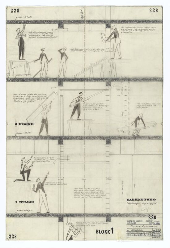 Narvik rådhus. Montering av himling
