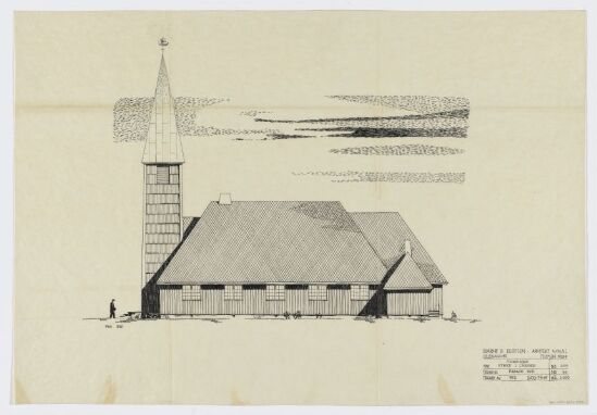 Storfjord kirke i Lyngen, fasadeoppriss