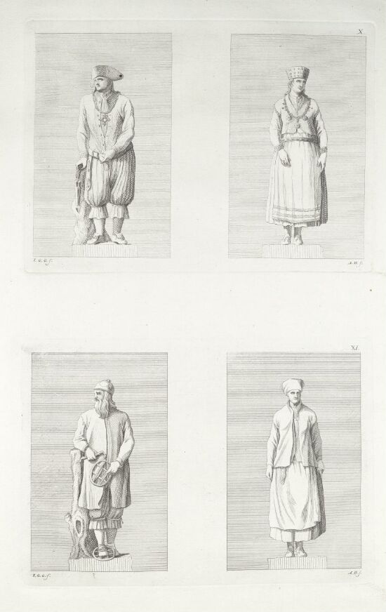 X. Man and Woman from Vinje; XI. Man and Woman from Voss