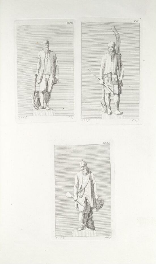 XXIV. Mann fra Aurdal; XXV. Skiløper fra Tromsø; XXVI. Mann fra Kinsarvig