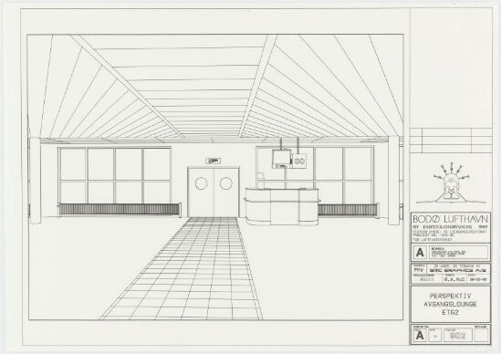 Bodø Lufthavn, perspektiv avgangslounge etg2