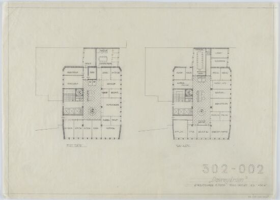 Forprosjekt til Dovregården, plan av tredje og fjerde etasje