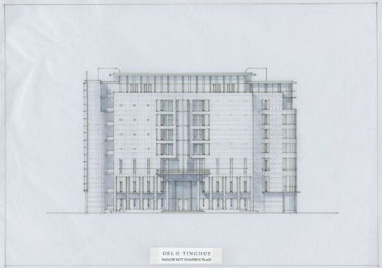 Oslo Tinghus, fasade mot Hambros plass