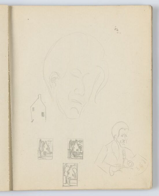 Male Portraits and Small Compositions with Houses