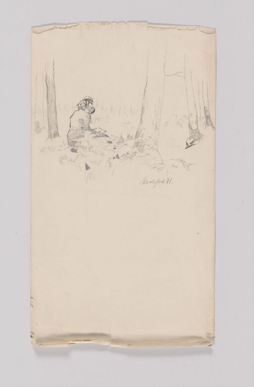 Woman Drawing in the Woods