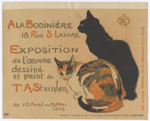 På La Bodiniére, utstilling av tegninger og malerier av T.A. Steinlen
