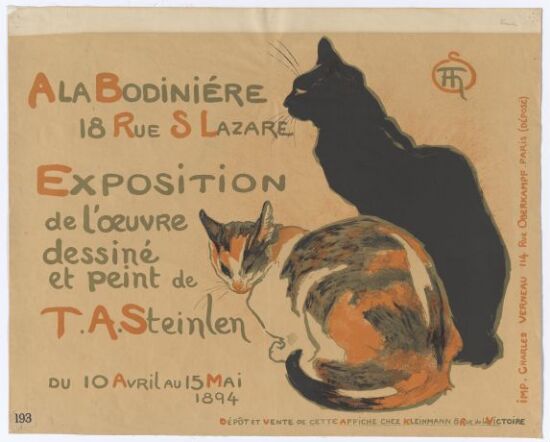 At La Bodiniére, Exhibition of Drawings and Paintings by T.A. Steinlen