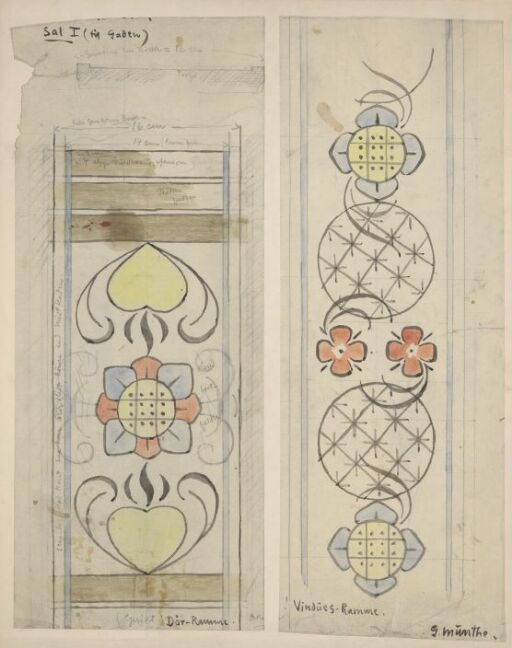 Oslo Kunstindustrimuseum: Dör-Ramme og Vindues-Ramme. Blad nr. 8