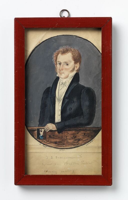Johann Ludolph Schladermund holder sin Hustrus Portræt (daarlig malt)