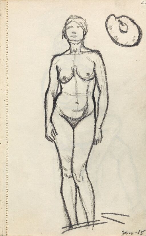 Standing Female Nude and Palette