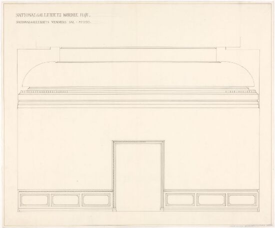 Utkast til sørvegg i Nasjonalgalleriets venners sal