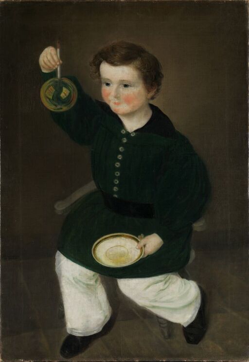 Gutt med såpeboble. Portrett av Gustav Antonio Gjessing som barn