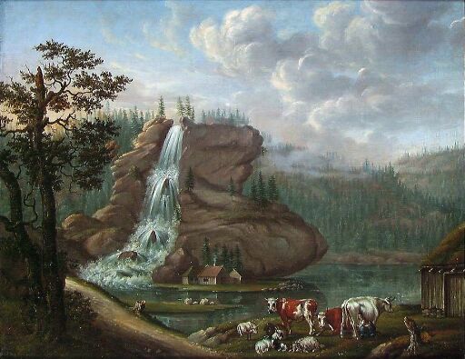 Nordic Landscape with a Waterfall
