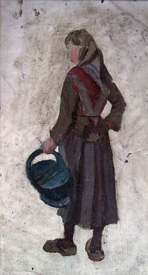 Girl with blue Basket